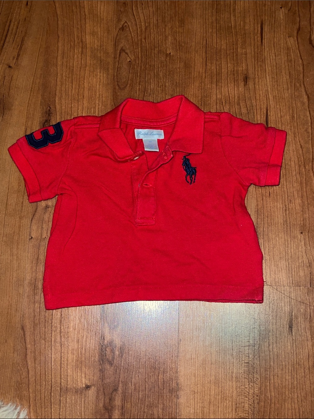 ❤️🇺🇸Polo by Ralph Lauren Red Short-Sleeve Boys' Polo with Navy Logo